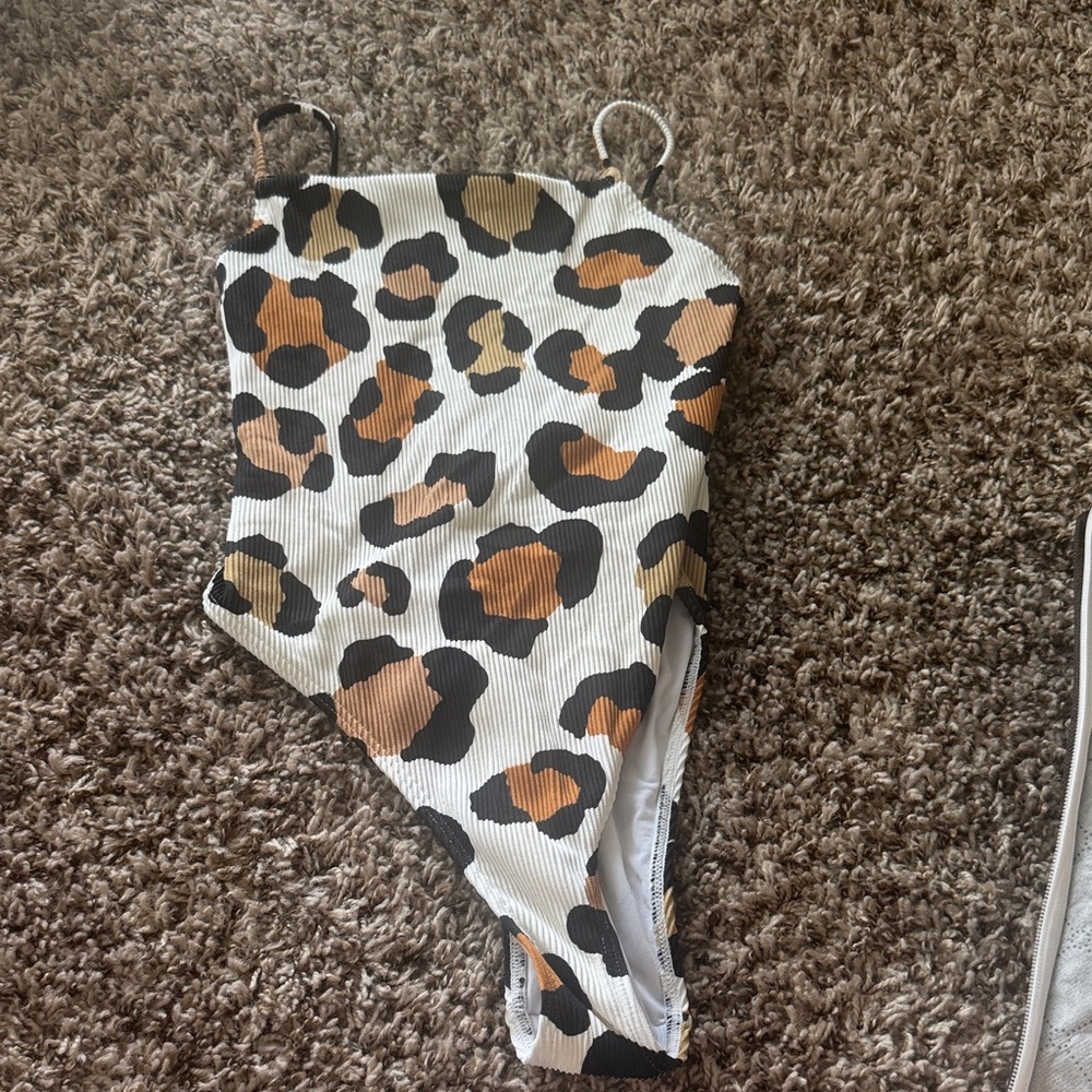 Topshop Leopard Print One Piece Swimsuit